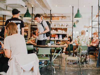 Young people in cafe